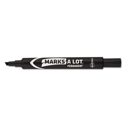 Black 2 per Pack Marks-A-Lot Permanent Marker Large Chisel Tip 